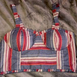 Red white and blue crop top